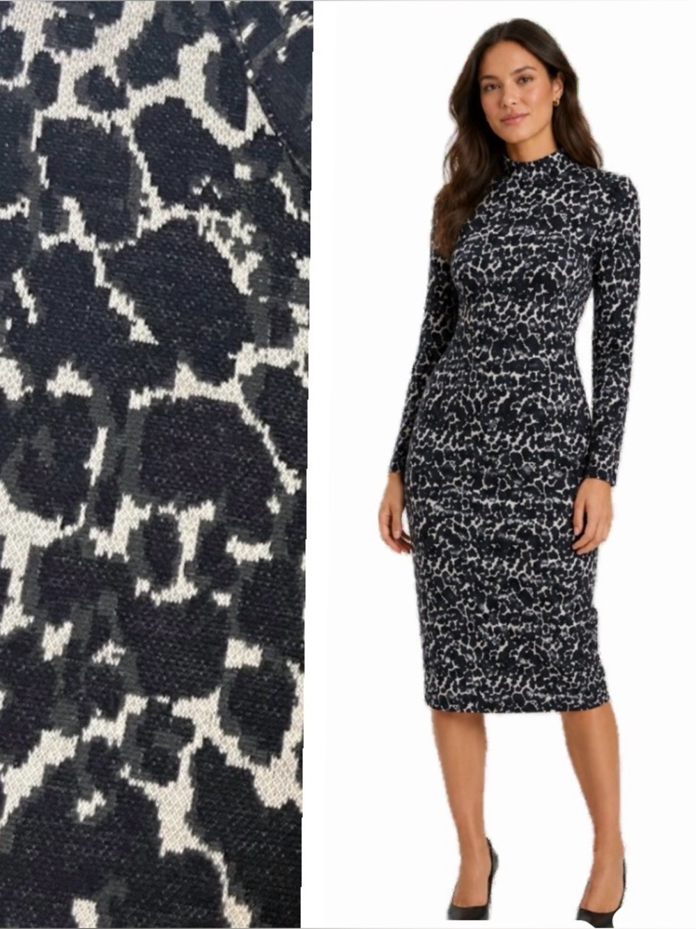 Ted baker London black and gray animal print with high neck size 3 London